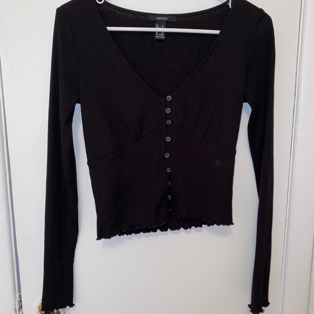 forever 21 black long sleeved top